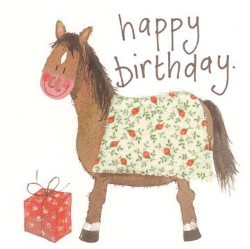 Alex Clark Pony Birthday Card - Townfields Saddlers