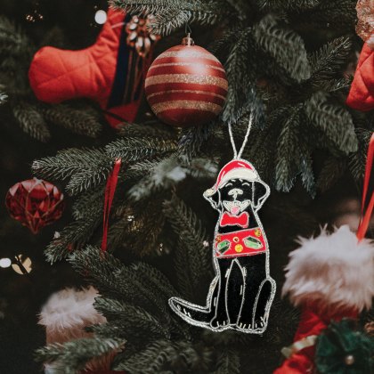 Equetech Christmas Decorations - Black Labrador