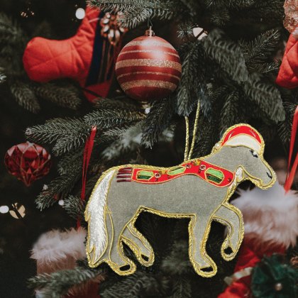 Equetech Christmas Decorations - Grey Horse