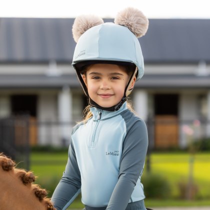 LeMieux Mini Double Pom Hat Silk Glacier