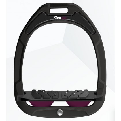 Flex-On Green Composite Inclined Ultra Grip Stirrups - Black/Black/Plum