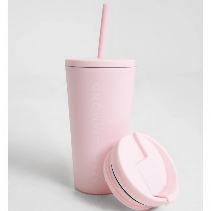 Aztec Diamond Travel Mug Pink