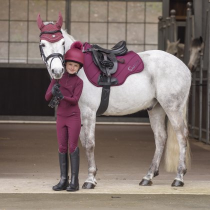 Aubrion Eltar Riding Tights - Young Rider Black Cherry