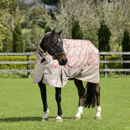 Weatherbeeta Comfitec Essential Combo Medium Turnout Rug Plum Dachsund Print