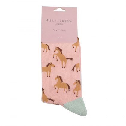 Miss Sparrow Wild Horses Socks Dusky Pink