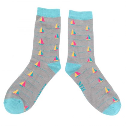 Mr Heron Sailing Boats Socks Grey 