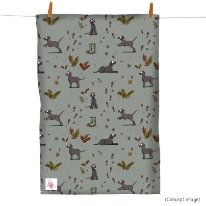 Emily Cole Labrador Pattern Tea Towel