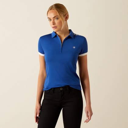 Ariat Womens Bandera Team 1/4 Zip Polo Sodalite Blue