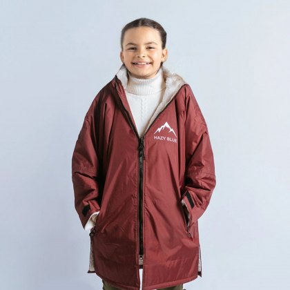 Hazy Blue Junior Bude All Weather Robe Burgundy