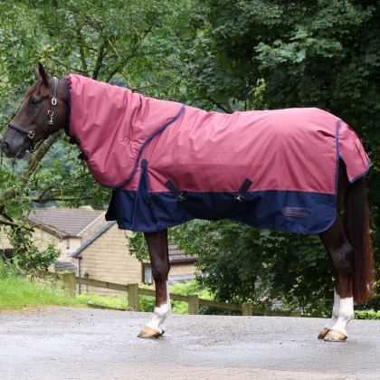 John Whitaker Larkspur 300gm Detach Neck Turnout Rug Burgundy