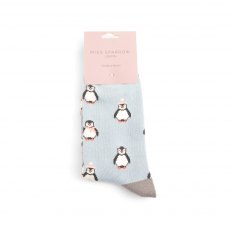 Miss Sparrow Baby Penquins Socks Powder Blue