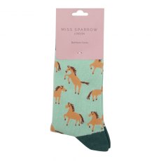 Miss Sparrow Wild Horses Socks Mint