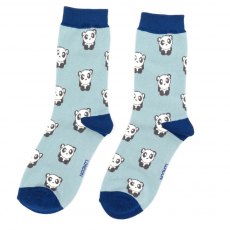 Miss Sparrow Pandas Socks Duck Egg