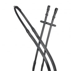 Collegiate Comfitec Opulux Plain Flat Rubber Reins Black 54