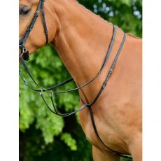 Collegiate Comfitec Opulux Plain Flat Running Martingale Black