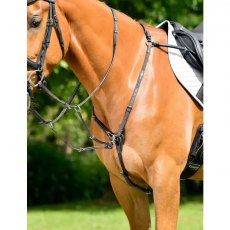 Collegiate Comfitec Opulux 3-Point Padded Breastplate with Running Attach Black