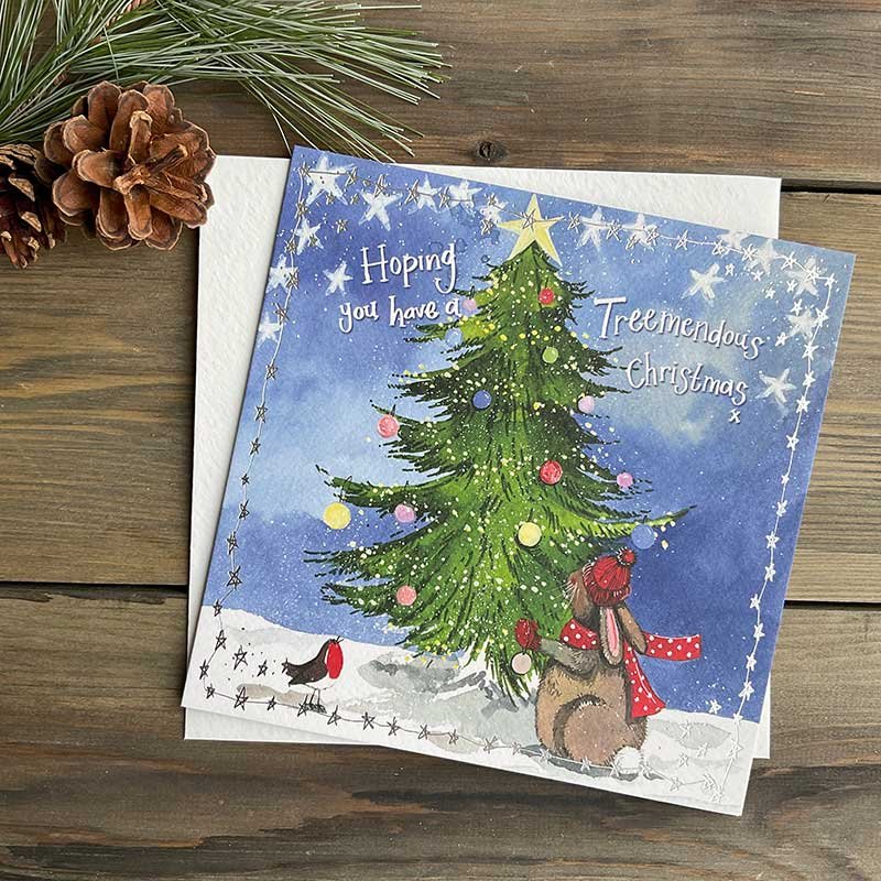 Alex Clark Alex Clark Rabbit Tree Christmas Card