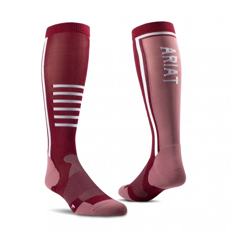 Ariat Riding Apparel Ariat Slimline Performance Socks Tawny Port/Twilight Mauve