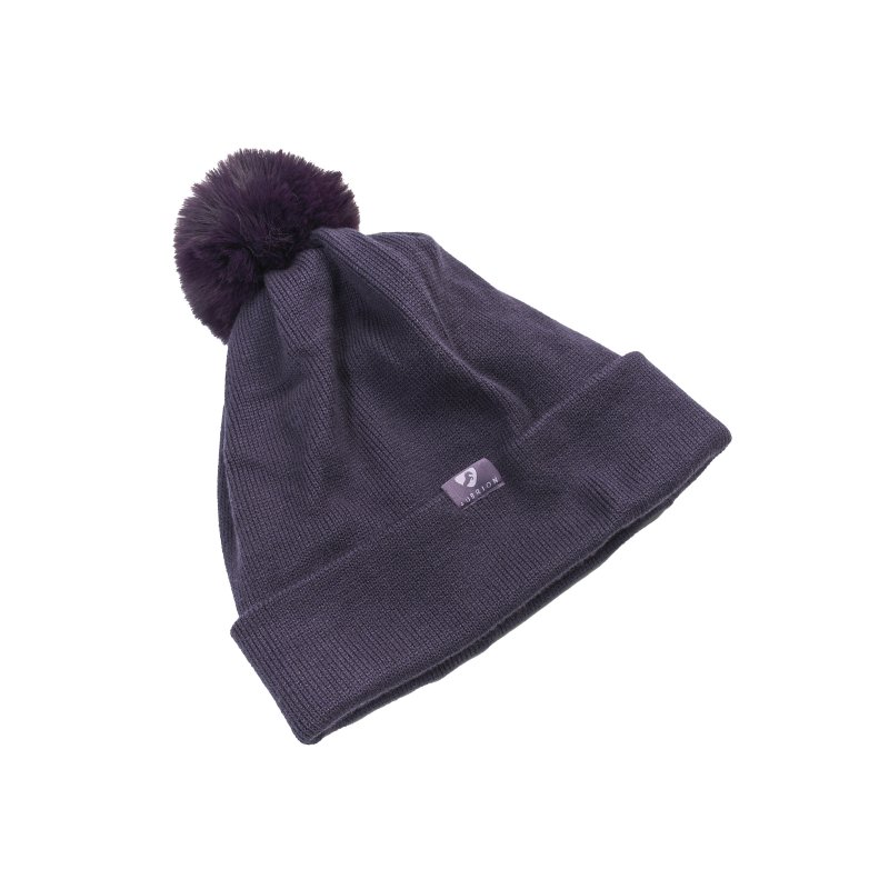 Aubrion Aubrion Fleece Lined Bobble Hat Purple