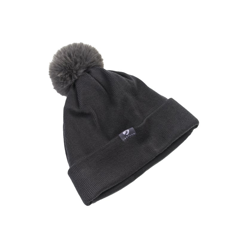 Aubrion Aubrion Fleece Lined Bobble Hat Charcoal