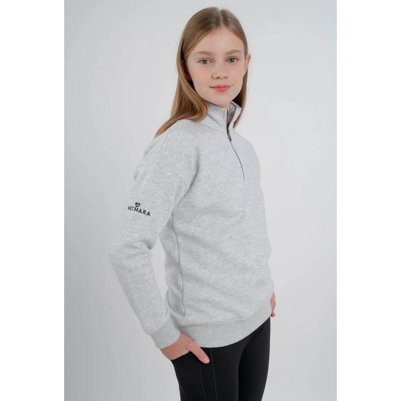 Mochara Mochara Half Zip Sweatshirt Young Rider - Heather Grey