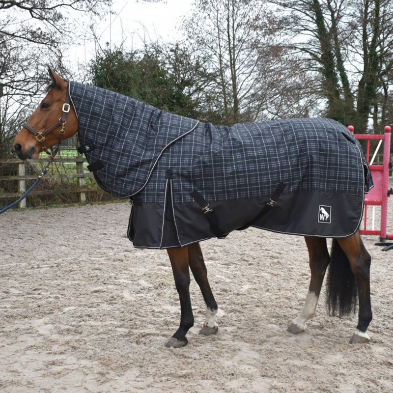 John Whitaker International John Whitaker Arthur 200gm Combo Turnout Rug Black/Grey Check