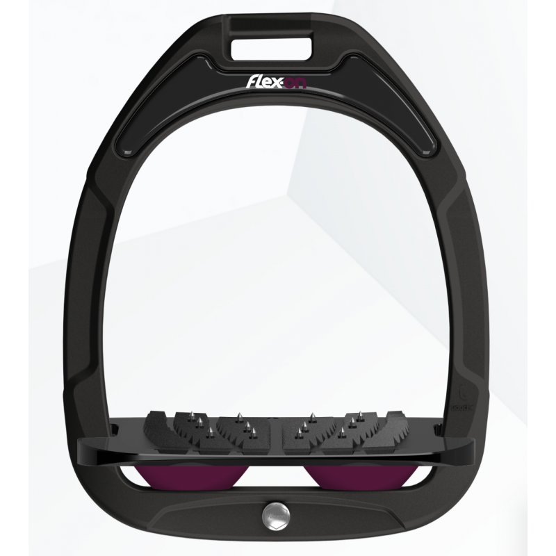 Flex-On Flex-On Green Composite Inclined Ultra Grip Stirrups - Black/Black/Plum