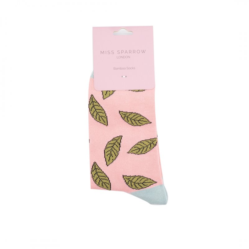 Miss Sparrow Miss Sparrow Leaves Socks Dusky Pink