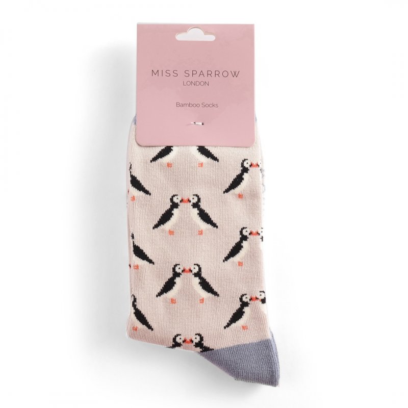 Miss Sparrow Miss Sparrow Kissing Puffins Socks Silver