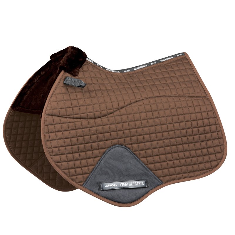 Weatherbeeta Products Weatherbeeta Prime Comfy Fleece Jump Shaped Saddle Pad Brown