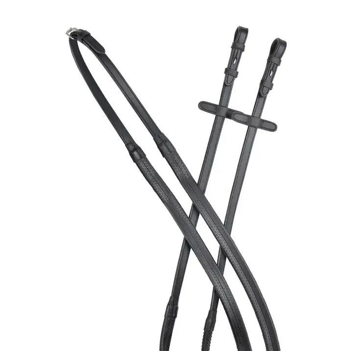 Collegiate Collegiate Comfitec Opulux Plain Flat Rubber Reins Black 54