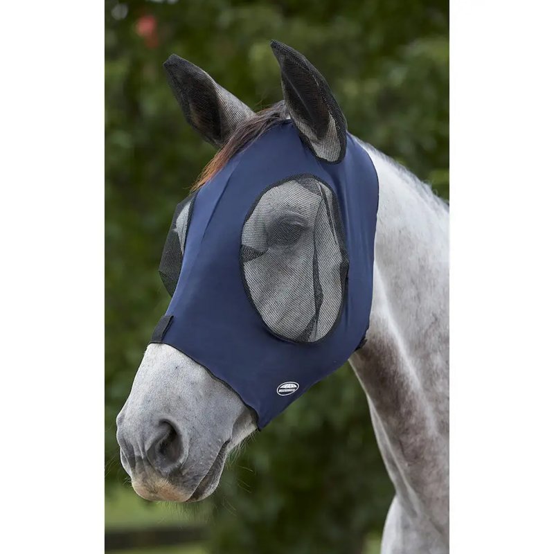 Weatherbeeta Horse Rugs Weatherbeeta Deluxe Stretch Bug Eye Saver With Ears Navy/Black